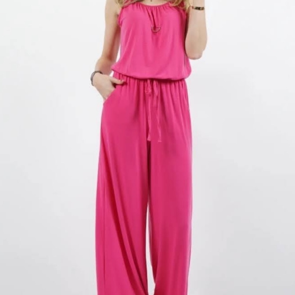 Hot pink comfy jumpsuit XL